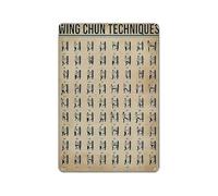 LTRAJUYNH Wing Chun Techniques Metal Tin Sign Martial Arts Training Chart Vintage Educational Wall-Art for Training Room Home Dojo 8 X 12 inch