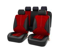 LTSRLL Auto Set Coprisedili per Fi-at 500L 2014+, Pelle PU Copri-Sedile Set Completo Coprisedili Fodere Anteriori E Posteriori Protezioni Accessori,E/Black Red