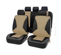LTSRLL Auto Set Coprisedili per Fi-at 500L 2014+, Pelle PU Copri-Sedile Set Completo Coprisedili Fodere Anteriori E Posteriori Protezioni Accessori,C/Black Beige