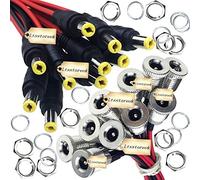 Ltsstoreuk - 10 connettori di alimentazione DC 8A-10A, 5,5 x 2,1 mm, adattatore femmina filettato con cavo+10 cavi da 5,5 mm x 2,1 mm, 12 V in rame puro DC