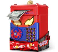 Ltteaoy Salvadanaio Conta Soldi per Bambini, Cassaforte Elettronica Digitale con Password, Inserimento Automatico Banconote, Gioco Educativo Spider per 3-12 Anni