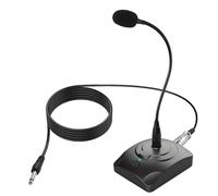 ltteea Microfono per PC, Plug & Play, cavo da 6,5 mm, microfono per computer con cancellazione del rumore, pulsante mute, collo d'oca regolabile a 360°, per desktop, Mac, Windows, PS4, giochi,