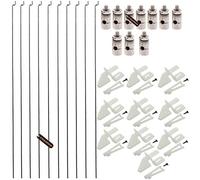 Ltvystore 10 pezzi connettore asta di spinta regolabile tappo di collegamento 1,3 mm e 10 corni di controllo in nylon 21 x 10 mm e 10 pezzi 1,2 x 210 mm Z aste di spinta parti compatibili per RC aereo