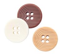 LTWHOME INOTIONSTYLE ADS13140K - Set di bottoni riciclati ecologici, 20 mm/32 l, 3 colori, 4 fori, per maglioni, beige, kaki, marrone, 18 pezzi