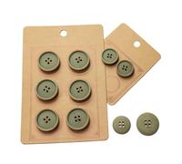 LTWHOME INOTIONSTYLE ATCK00002K - Set di bottoni riciclati ecologici, 20/25 mm, 4 fori, per maglioni, verde oliva, 16 pezzi