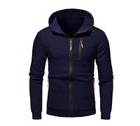 LTWOTEJNG Blusa superior de otoño invierno para hombre, abrigo superior liso informal delgado, sudadera de manga larga con capucha, chaquetas superiores Felpa Cappotto
