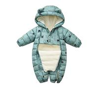 LTWOTEJNG Tuta Outwear piumino indossare caldo neonato tutina imbottita con cappuccio neve ragazzo tuta da neve cappotto cappotto giacca bambino 56, verde, 3-6 Mesi
