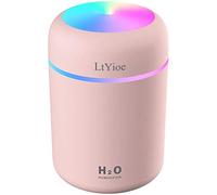 LtYioe - Mini umidificatore da scrivania per auto, ufficio, camera da letto, ecc, spegnimento automatico, 2 modalità di nebbia, super silenzioso, colore(rosa)