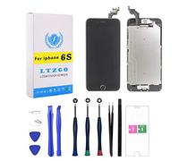 LTZGO LCD Touch Screen per iPhone 6S Nero Display di ricambio Display Display Kit di riparazione Digitizer Assembly con strumenti con Home Pulsante, Fotocamera, Sensore Flex