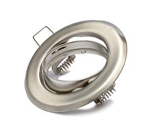 Lu-Mi faretti led da incasso per cartongesso GU10-1 pezzi cornice di montaggio in acciaio inox spazzolato in ttacco GU10 per lampade a led o alogene, orientabile a 30°, rotante, tondo