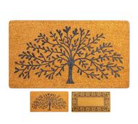 LUA VIKA Zerbino ingresso casa, tappeto interno esterno, in fibra di cocco naturale, asciugapassi 40x70 (Tree of life)
