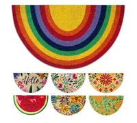 LUA VIKA Zerbino ingresso esterno cocco - Arcobaleno - 40x70 cm - tappeto ingresso esterno casa - zerbino cocco mezzaluna - zerbini moderni e originali