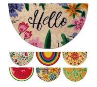 LUA VIKA Zerbino ingresso esterno cocco - Hello - 40x70 cm - tappeto ingresso esterno casa - zerbino cocco mezzaluna - zerbini moderni e originali