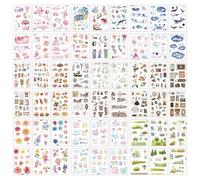 Luabue 54 Adesivi per Scrapbooking Diario Stickers Foglie Crapbooking Adesivi per Album Fai da Te Libri a Mano Regalo Biglietti d’Auguri Calendari Adesivi Piante Fiore Decorativi