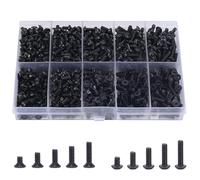Luabue 720 Pezzi M3 Viti Kit Assortimento di Viti a Testa Esagonale M3 Viti M3 Nere Svasate e Bombata Viti M3 Testa Piatta Brugola Viti a Brugola M3 Viti per Stampanti e Computer