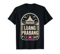 Luang Prabang Laos - Emblema da Viaggio Souvenir Color Crema Maglietta
