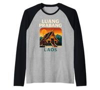 Luang Prabang Laos Mekong Fiume Retro Sud-EST Asiatico Viaggio Maglia con Maniche Raglan