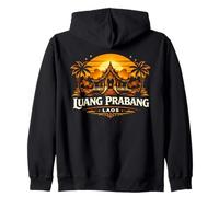 Luang Prabang Laos Tramonto Tempio Viaggi Design Felpa con Cappuccio
