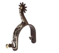 Luatoxry 2 speroni per stivali da cowboy, speroni occidentali in bronzo vintage, speroni in acciaio a basso tenore di carbonio, sperone equestre 8 x 8 cm con ingranaggio girevole per sport equestri