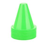 Luatoxry Kit di 10 coni da calcio, 8,5 x 8,5 cm, per allenamento sportivo, piccoli coni in PE per sport con fondo quadrato piatto, set di mini barriere per allenamento di calcio, verde