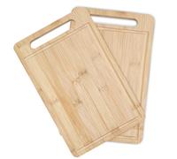 Luazvilkpsar 2 Pezzi Taglieri in Bambù, Tagliere da Cucina, Set Tagliere Cucina in Bamboo con Canalina per il Succo, 30.5x19.5x1.2cm Taglieri Legno, per Pane, Salami, Aperitivo e Impastare