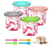 Luazvilkpsar 4 Pezzi Contenitori per Gelato, Contenitore Cream Compatibile con Macchine del Gelato Ninja NC301 NC300 NC299AMZ, Vaschette per Gelato Fatto in Casa, Senza BPA, Lavabile in Lavastoviglie