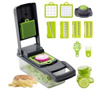 Luazvilkpsar Taglia Verdure Professionale, Mandolina per Verdure Affetta Verdure, 14 in1 Multifunzione Tritatutto Affettatrice Manuale, Tagliaverdure Manuale con 6 Lame in Inox, Grattugia da Cucina