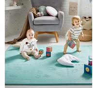 LuBabymats Mini - Tappeto a puzzle per bambini da viaggio in gomma EVA. Pavimento extra imbottito per bambini da bellissimi colori pastello in mint