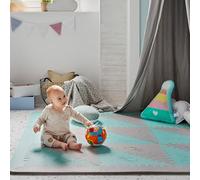 LuBabymats - Tappeto a puzzle per bambini, in gomma EVA. Pavimento extra imbottito per bambini in Mint e grigio