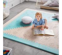 LuBabymats - Tappeto a puzzle per bambini, in gomma EVA. Pavimento extra imbottito per bambini in Mint e Beige