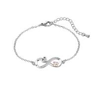 Lubgitsr Braccialetto per il 18° compleanno da donna, con ciondolo a forma di cuore e infinito, regolabile, con catenina Teenis