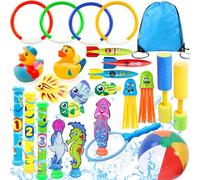 Lubibi 26 Giocattoli da Immersione,Giocattoli da Piscina,Anelli da Immersione,Torpedo Banditi,Piscina Subacquea Immersioni Giocattolo,Set Nuoto Giochi d'affondamento Addestramento Regalo per Bambini