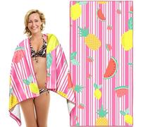 Lubibi Asciugamano Telo Mare Microfibra 160 * 80cm, Asciugatura Rapida, Ultra Morbido, Senza Sabbia, Per Yoga, Sauna, Campeggio, Leggero e Portatile,Tema Ananas, Adatto a Ragazzi e Ragazze