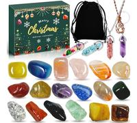 Lubibi Calendario dell'Avvento Cristalli 2025, Calendario dell'Avvento per conto alla rovescia di Natale per bambini con collezione di pietre preziose Rocce e minerali per la collezione di giocattoli