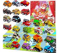 Lubibi Calendario dell'Avvento Set di giocattoli per auto,Calendario Avvento Bambini,Giocattoli Natalizi Calendario Regali, 24 Giorni Conto Alla Rovescia Regali Idee Giochi bambini Ragazzi Ragazze