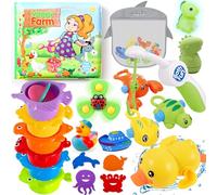 Lubibi Giochi Bagnetto,Giocattoli da Bagnetto per Bambini 1 2 3 4 Anni,Giochi Doccia per Vasca Da Bagno,Anatra Nuotatrice a Vento,Educativo,Giocattoli da Bagno per Bambini,Regalo per Ragazzo Ragazza