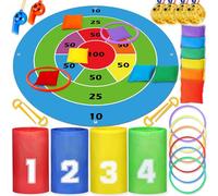 Lubibi Giochi da Esterno per Bambini,3 in 1 Gioco di Lancio all'aperto,Anelli da Lancio,Anello Toss Giocattoli,Bean Bags,Corsa con Sacco,Compleanni,Feste in Giardino,Gioco all'aperto,Bambini e Adulti