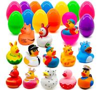 Lubibi Kit di Caccia alle Uova di Pasqua, 12 Uova di Plastica per Riempire Il Giocattolo Dell'Anatra di Gomma, Giocattoli con Uova a Sorpresa, Gioco di Caccia, Regalo di Pasqua a Sorpresa per Bambini