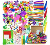 Lubibi Lavoretti Creativi Per Bambini, Diy Creativo Giochi Art Craft Set, Con Puzzle Di Animali a Caso,Scovolini Colorati, Pompon, Carta Colorata, Regali Creativi Fatti a Mano Per Bambini e Adulti