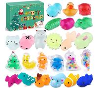 Lubibi Mochi Squishy Calendario Dell'Avvento 2025, 24 Mochi Squishy Mini Kawaii, Squishy Antistress Mochi, Riutilizzabile, 24giorni Calendario Natale, Regali di Natale a Sorpresa Per Bambini e Bambine
