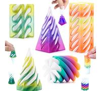 Lubibi Set di 5PCS Impossible Cone, 3D Stampato Spiral Cone Fidget Toy,Impossible Pyramid Passthrough Sculpture, Desktop Spirale Cono Giocattolo Fidget, Antistress Giocattolo per Bambini Adulti Regalo