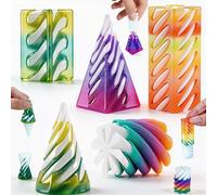 Lubibi Set di 5PCS Impossible Cone, 3D Stampato Spiral Cone Fidget Toy,Impossible Pyramid Passthrough Sculpture, Desktop Spirale Cono Giocattolo Fidget, Antistress Giocattolo per Bambini Adulti Regalo