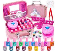 Lubibi Set di smalti per bambini, non tossico, facile da rimuovere e ad asciugatura rapida, a base d'acqua, per nail art e ragazze, regalo di compleanno per ragazze 3+