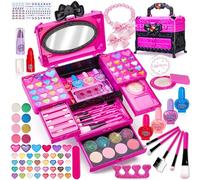 Lubibi Trucchi Bambina Set, 71 Pezzi Trousse Trucchi Bambina Anallergici, Lavabile Trucchi Giocattoli, Giochi Bambina Trucchi Natale Halloween Compleanno Regalo Bambina 3 4 5 6 7 8 9 10 11 12 Anni