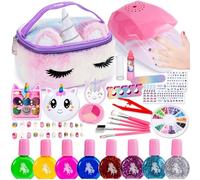 Lubibi Unicorno Set Di Smalti Per Unghie Bambina,Trucchi Bambina,Kit Per Unghie,Con Asciuga Unghie,Smalto Unghie,Unicorno Trousse Trucchi Bambina,Giochi Bambina Natale,Regalo Bambina 5 6 7 8 9 10 Anni