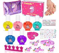 Lubibi Unicorno Set di smalti per Unghie per Bambini 18 PCS Set Smalti Peel-off con Lime per unghie Separatore Adesivi per unghie Grandi Regali per Ragazze 4 5 6 7 8 9