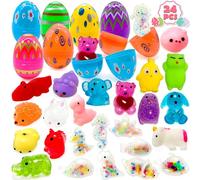 Lubibi Uova di Pasqua, 24 Pezzi Uova di Plastica di Pasqua Pre-assemblate e Giocattoli Mochi, Giocattoli con Uova a Sorpresa, Giochi di Caccia, Bomboniere per Feste Pasquali, per Regalo Bambini Pasqua