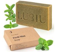 lubiu Saponetta Naturale al Menta per Uomo 100g - Sapone Solido Corpo, Viso, Mani, Barba e Capelli - Sapone Artigianale Naturale - Saponette Profumate Regalo - Bagnoschiuma Solido