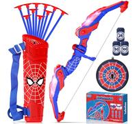 Lubolee Arco e Frecce per Bambini con Luce LED, Giocattoli da Esterno per Bambini dai 3-12 Anni, Giochi da Esterno per Bambini con Arco, Faretra, 10 Frecce, Bersaglio Sospeso e 3 Canister Targets