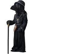 Lubolee Medico Della Peste Costume Halloween Bambino 4-12 Anni，Vestito Halloween Bambino Dottore Della Peste Con Maschera in Pelle, Quaderno, Bacchetta, Collana con Croce e Cappuccio (10-12 anni)